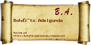 Boháts Adelgunda névjegykártya